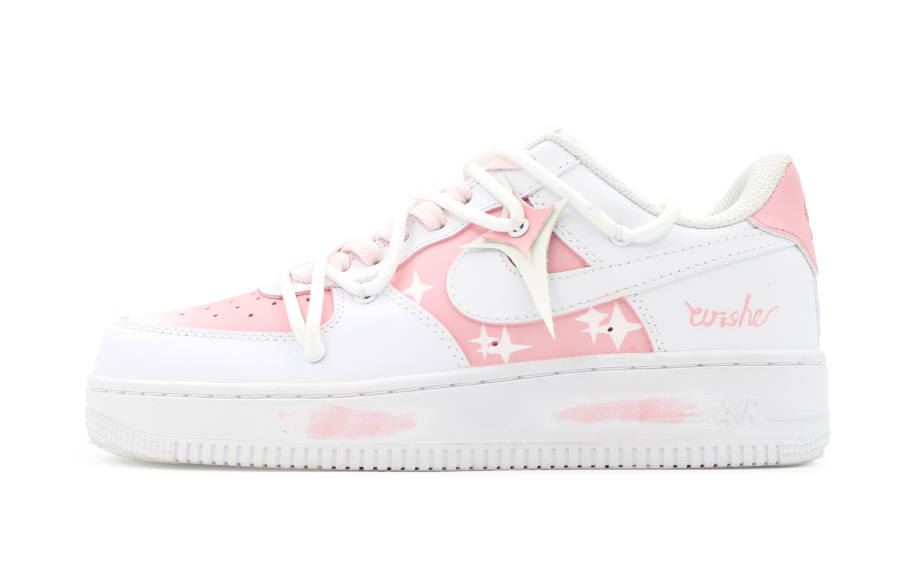 Nike Nike Air Force 1 Abrasion Resistant Low top Skateboard Shoes Unisex White Pink