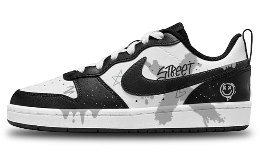 Nike Nike Court Borough 2 Street Graffiti Low top Skateboard Shoes Women's Black Gray White