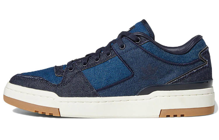 Adidas Originals FORUM Luxe Low Fabric Comfortable Abrasion Resistant Low top Skateboard Shoes Unisex Navy