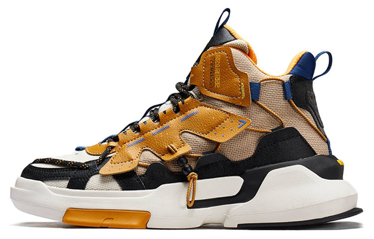 XTEP Gongfu High top Skateboard Shoes Men's Beige Brown