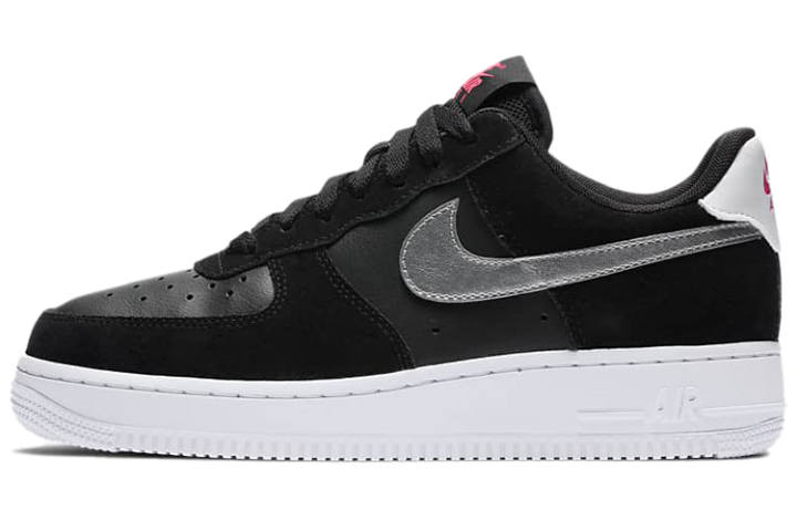 Nike Nike Air Force 1 Low Black Pink Blast Metallic Silver Women's