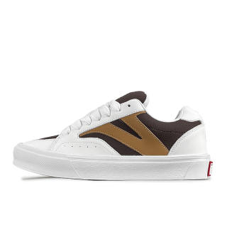 VFDF Puffy Shoes Slip Resistant, Abrasion Resistant, Breathable Low top Skateboard Shoes Unisex White Brown