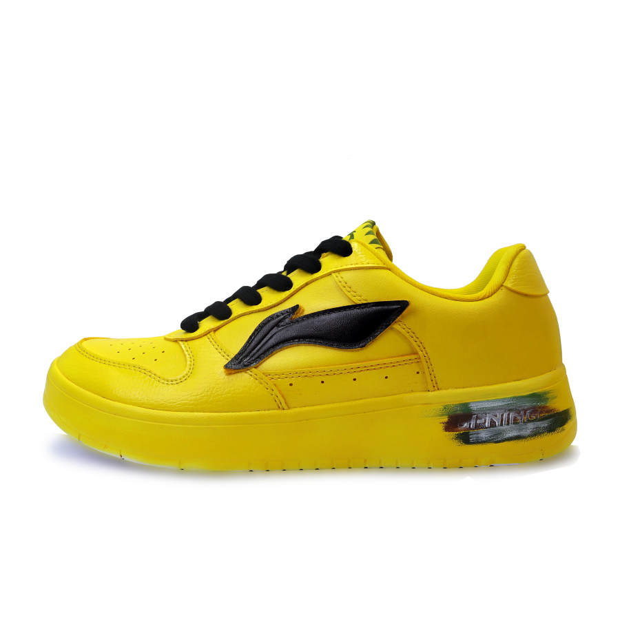Li-Ning Li Ning Floating Boat Abrasion Resistant, Lightweight, And Breathable Low top Skateboard Shoes Unisex Yellow Black