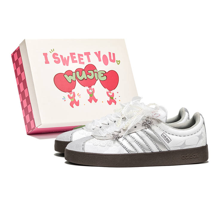 Adidas Adidas VL COURT 2.0 Low top Skateboard Shoes Unisex Silver White