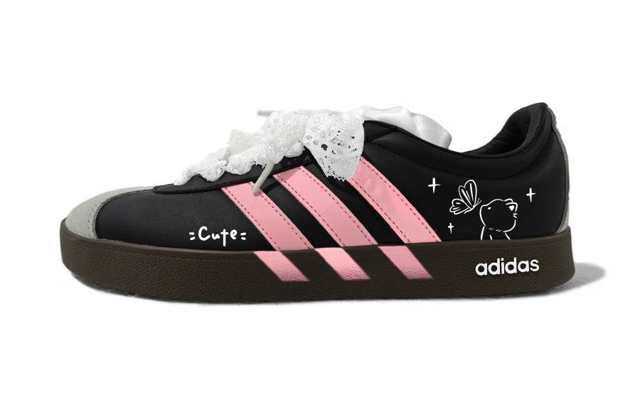 Adidas Neo VL Court 2.0 Berry Kitten Abrasion Resistant Balance Low top Skateboard Shoes Unisex Berry Pink