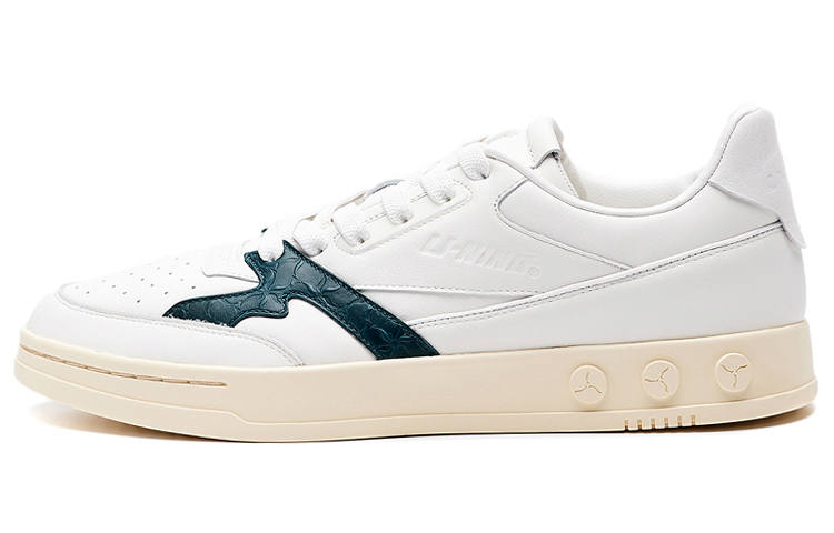 LI-NING 1990 LI NING 1990 Slip Resistant Abrasion Resistant Low top Skateboard Shoes Men's White Green