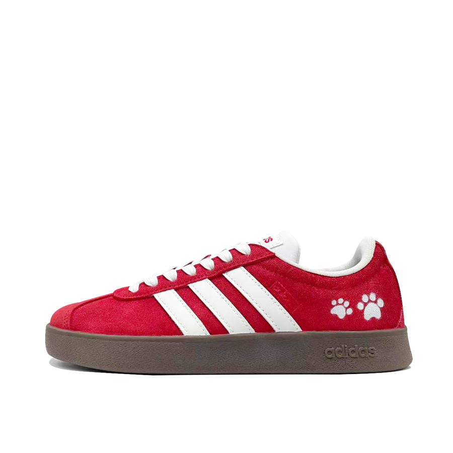 Adidas Adidas VL COURT 2.0 Red Claw Declaration Leather Coverage Quick Dry Lightweight Low top Skateboard Shoes Unisex