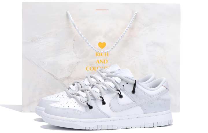 Nike Nike Slip Resistant Abrasion Resistant Low top Skateboard Shoes Unisex Gray White