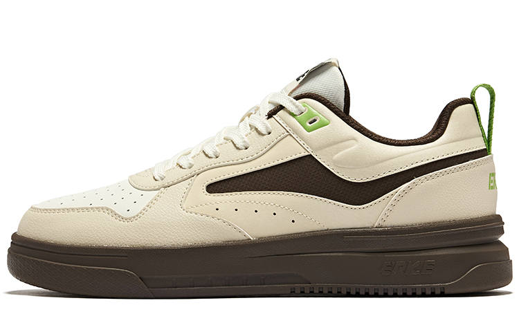 Erke Cool Play 2.0 Slip Resistant Abrasion Resistant Low top Skateboard Shoes Men's Warm Linen Microcrystal White