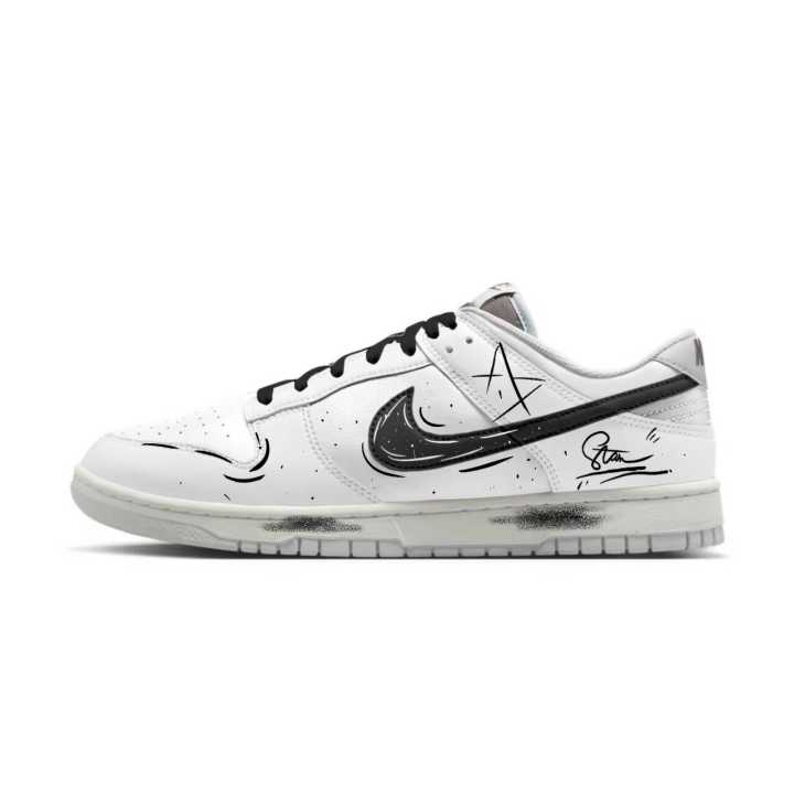 Nike Nike Dunk Abrasion Resistant Low top Skateboard Shoes Unisex Black White