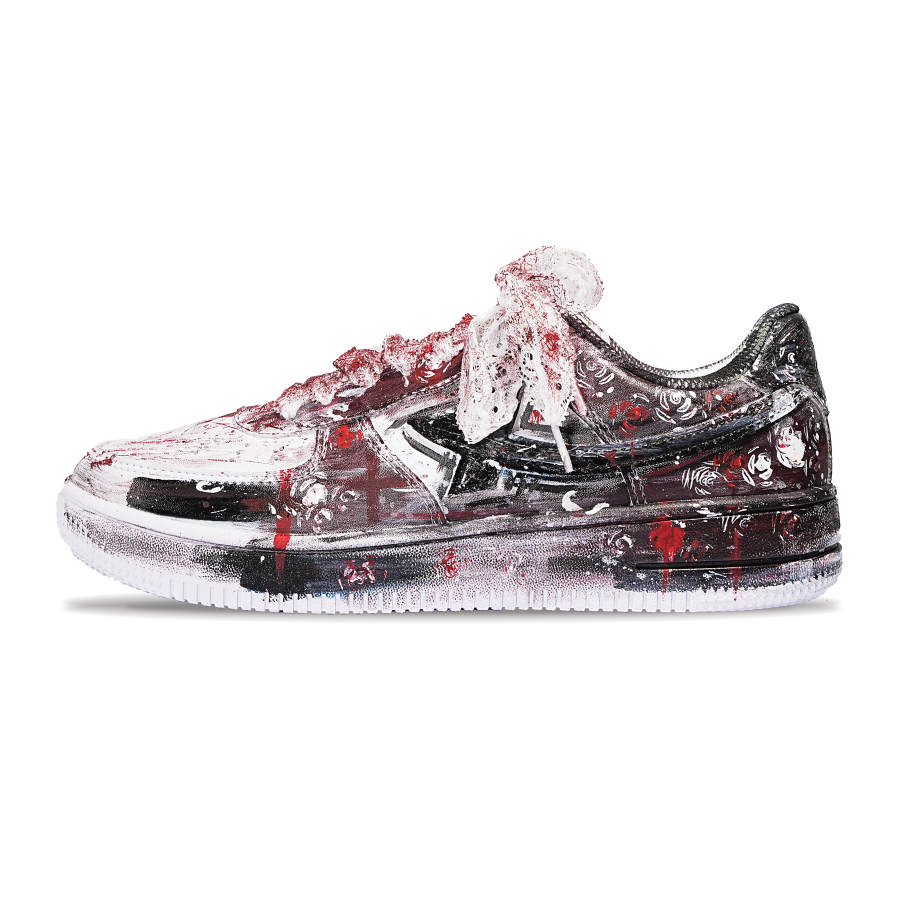 XTEP Air Force 1 Slip Resistant Cushioning Abrasion Resistant Low top Skateboard Shoes Unisex Black Red