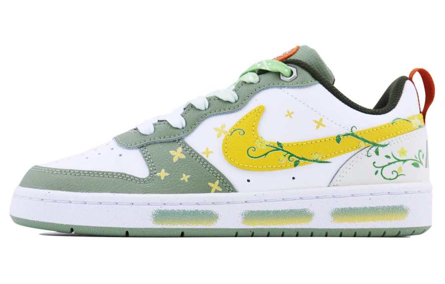 Nike Nike Air Force 1 Morning Glory Slip Resistant Slip Resistant Low top Skateboard Shoes Women's Yellow Green