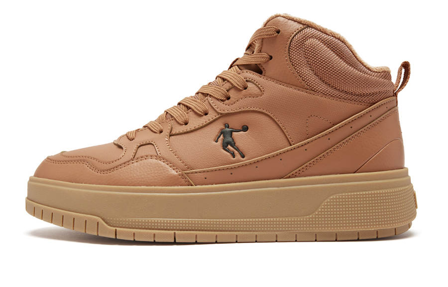 QIAODAN Warm Navigation Thermal Slip Resistant Abrasion Resistant Lightweight Height Increasing High top