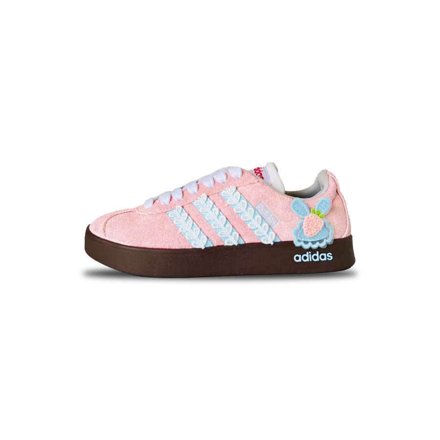 Adidas Neo VL Court 2.0 YIMING Manufacturing, Sweet Powder Bunny Slip Resistant Balance Low top Skateboard Shoes Unisex