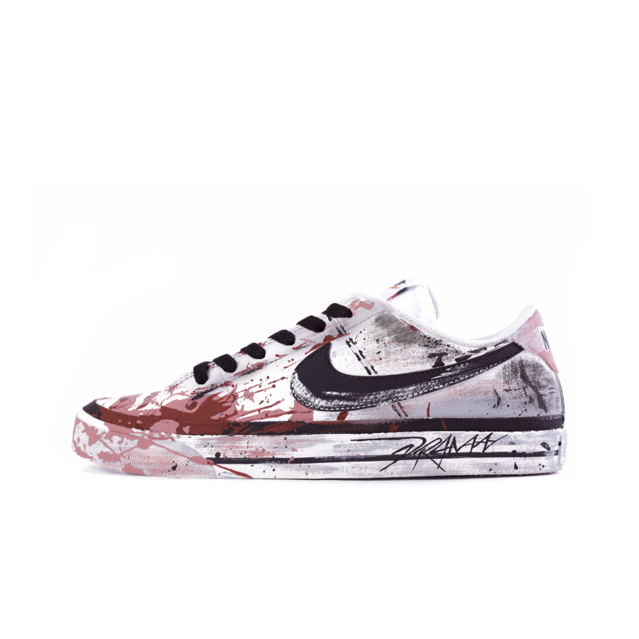 Nike Nike Court Legacy Offline Lab, Deadly Neighborhood Abrasion Resistant Low top Skateboard Shoes Men's Black White Red