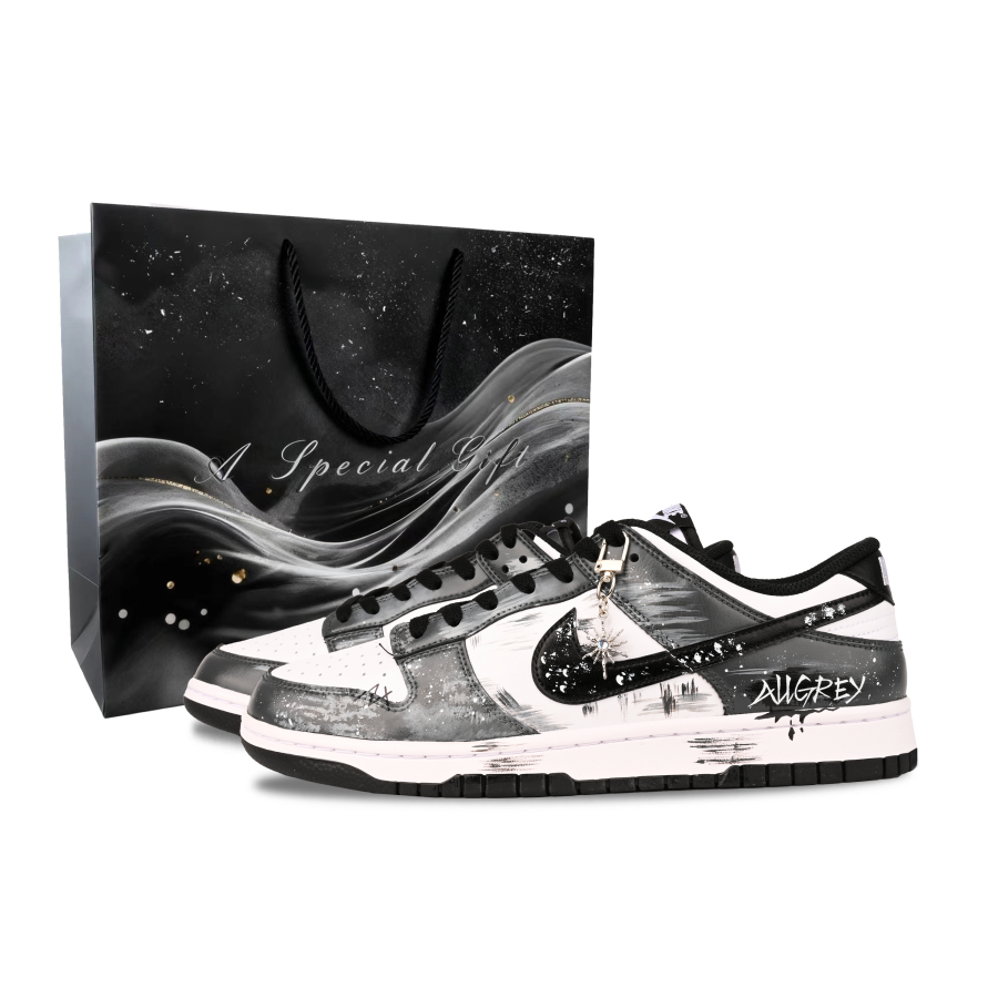 Nike Nike Dunk Dark Spirit Overture Abrasion Resistant Low top Skateboard Shoes Men's Black Gray