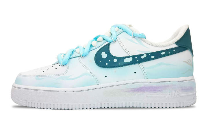 Nike Nike Air Force 1 Low top Skateboard Shoes Men's White Blue