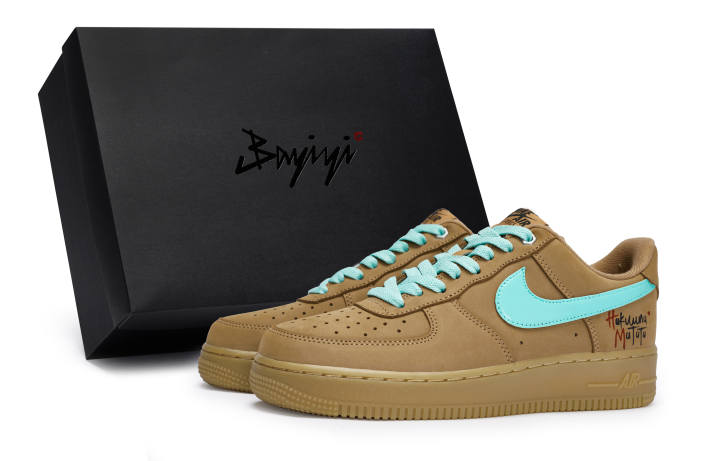 Nike Nike Air Force 1 Low 811 Manufacturing Slip Resistant Low top Skateboard Shoes Unisex Wheat Tiffany