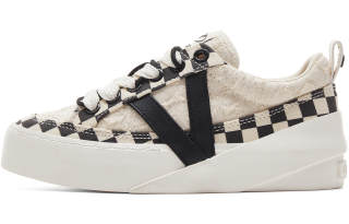 VEIDOORN Qixing Breathable Abrasion Resistant Slip Resistant Low top Skateboard Shoes Unisex Checkerboard Black White