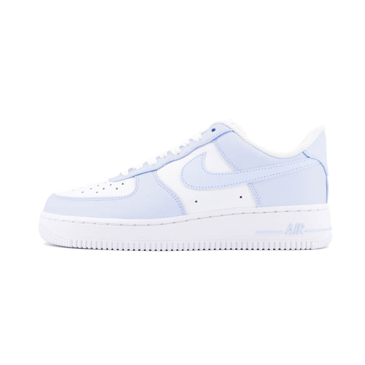 Nike Nike Air Force 1 Slip Resistant Abrasion Resistant Low top Skateboard Shoes Unisex White Blue