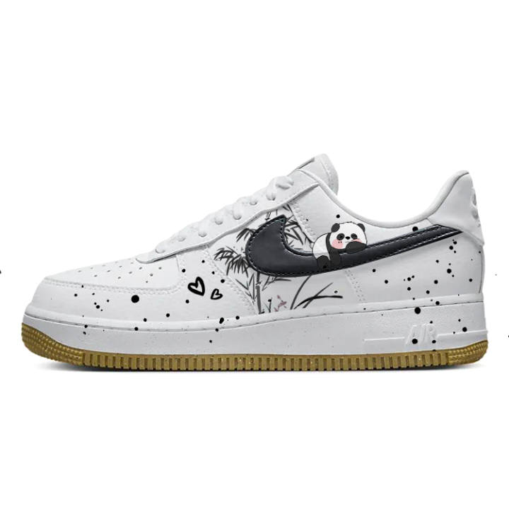 Nike Nike Air Force 1 Slip Resistant Cushioning Abrasion Resistant Low top Skateboard Shoes Unisex Black White