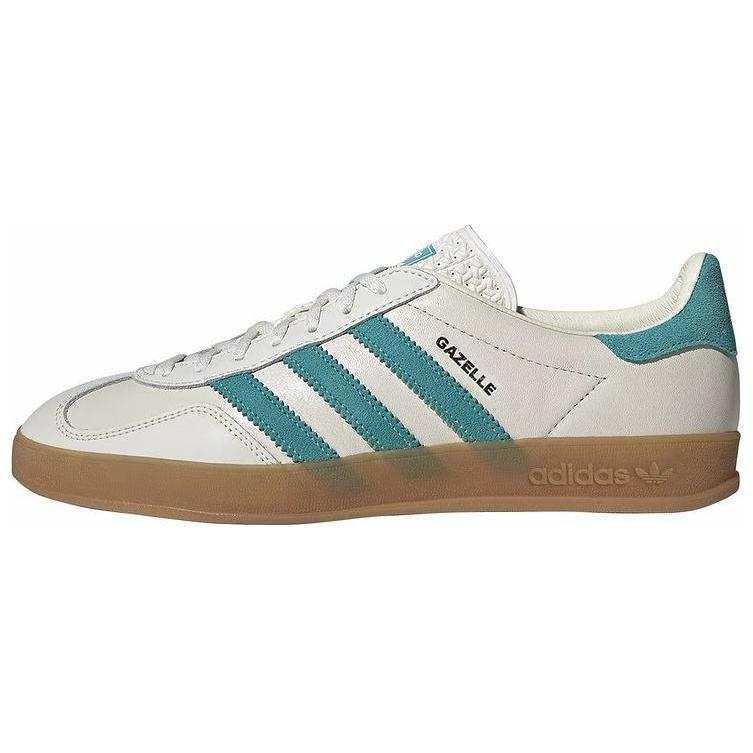 Adidas Originals GAZELLE INDOOR Cow Split Leather Comfortable Low top Skateboard Shoes Unisex White Blue