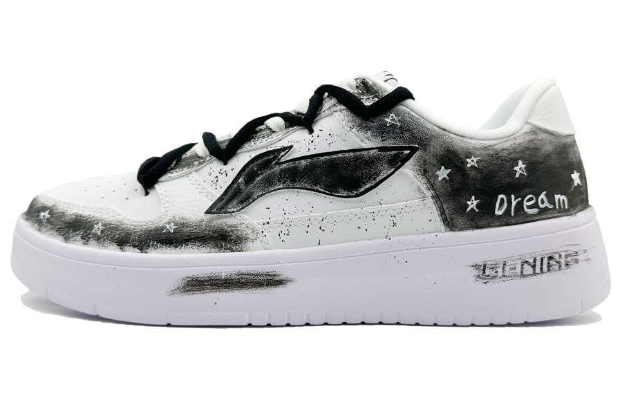 Li-Ning Li Ning Floating Boat Abrasion Resistant, Lightweight, And Breathable Low top Skateboard Shoes Men's White Black