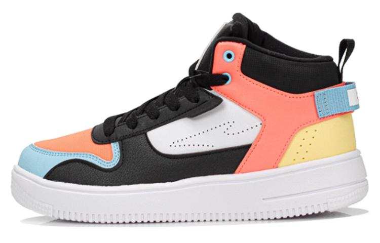 Erke Thermal Slip Resistant High top Skateboard Shoes Women's Jet Black/Fluorescent Orange Red