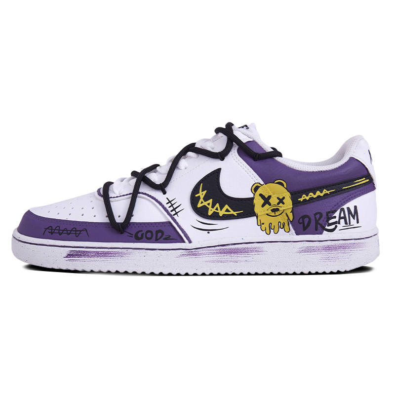 Nike Nike Court Vision Slip Resistant Abrasion Resistant Low top Skateboard Shoes Men's Purple