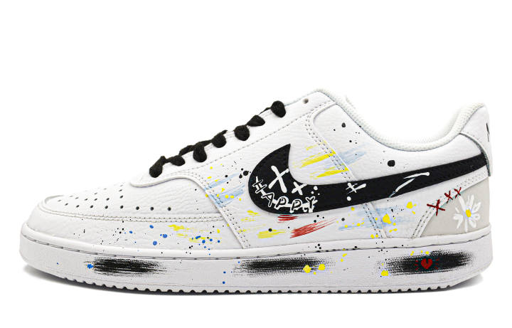 Nike Nike Court Vision Low top Skateboard Shoes Men's White Black