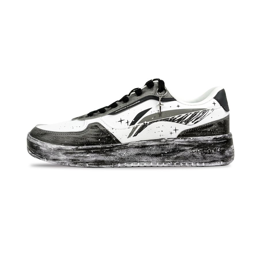 Li-Ning Li Ning Duda Cushioning Abrasion Resistant Cushioning, Wear Resistant Low top Skateboard Shoes Men's White Black Gray