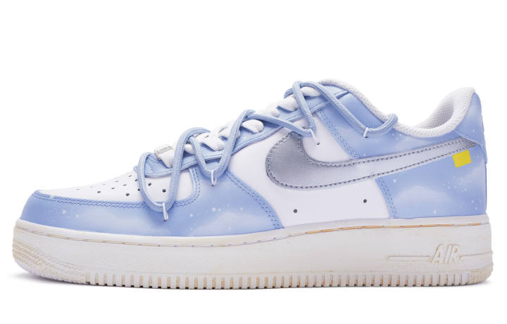 Nike Nike Air Force 1 Skateboard Shoes Men's Silver White Blue