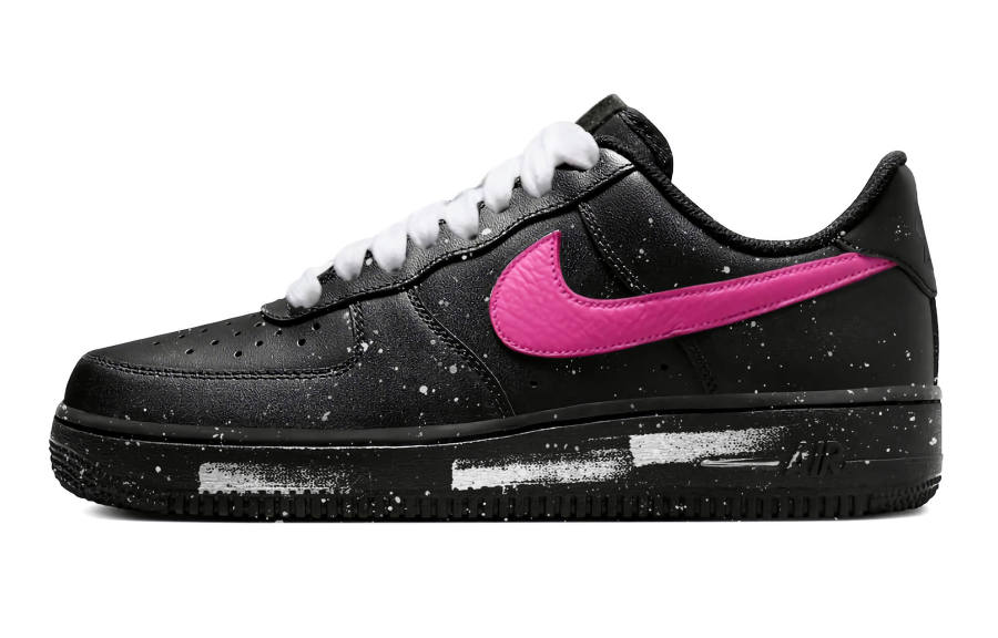 Nike Nike Air Force 1 Slip Resistant Abrasion Resistant Low top Skateboard Shoes Unisex Black Pink