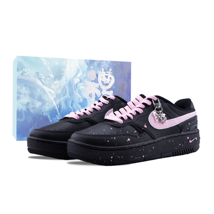 Nike Nike Gamma Force Berry Milk Bubble Abrasion Resistant Low top Skateboard Shoes Unisex Black Pink