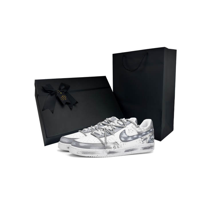 Nike Nike Court Vision 1 Bach Old Approx. 2 Box Abrasion Resistant Low top Skateboard Shoes Men's Gray White