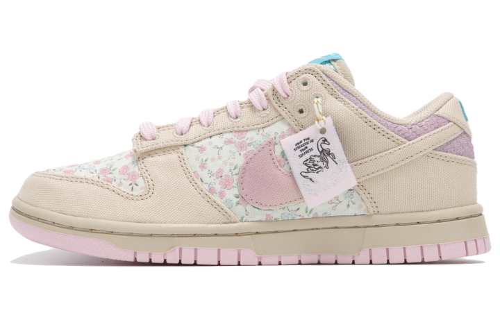 Nike Nike Dunk Abrasion Resistant Low top Skateboard Shoes Women's Beige Pink