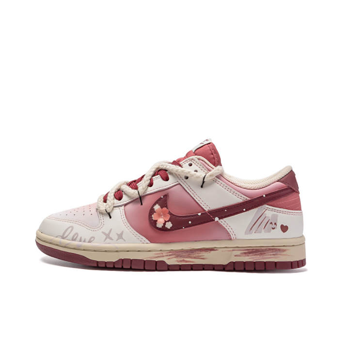 Nike Nike Dunk Flower Story, Amber Low top Skateboard Shoes Women's Red White