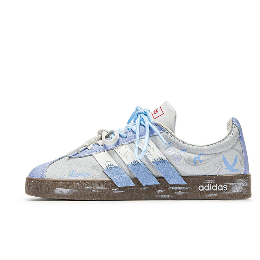 Adidas Neo VL Court 2.0 Asuka Cushioning Low top Skateboard Shoes Unisex Blue Brown