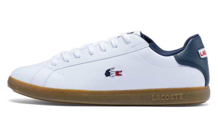 LACOSTE Cow Leather Low top Skateboard Shoes Men's White
