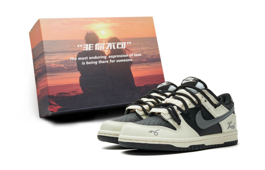 Nike Nike Dunk Abrasion Resistant Low top Skateboard Shoes Unisex Beige Gray Black