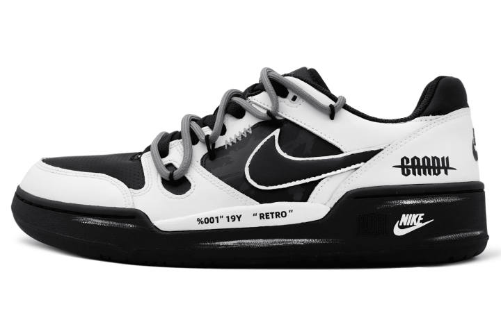 Nike Nike Full Force Low SZH Gray Reverse Slip Resistant Abrasion Resistant Low top Skateboard Shoes Men's Black White