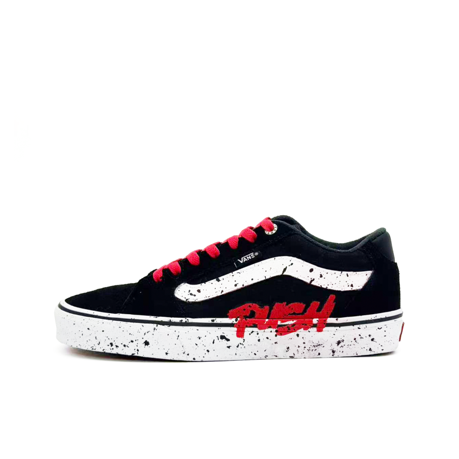 Vans Faulkner Fantasy Graffiti Abrasion Resistant Balance Low top Skateboard Shoes Unisex Black Red