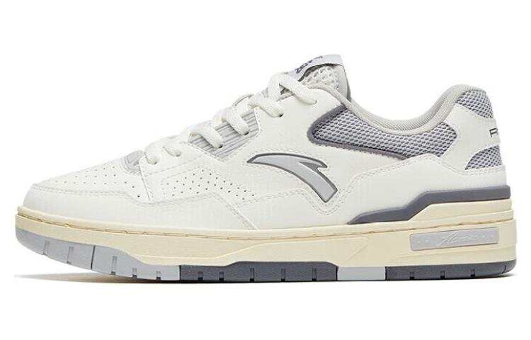 Anta Flame 4.0 Leather Slip Resistant Abrasion Resistant Low top Skateboard Shoes Women's White Gray