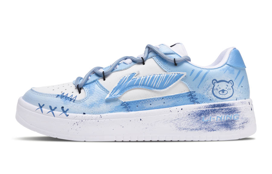 Li-Ning Li Ning Synthetic Leather Slip Resistant, Abrasion Resistant, Breathable Low top Skateboard Shoes Men's White