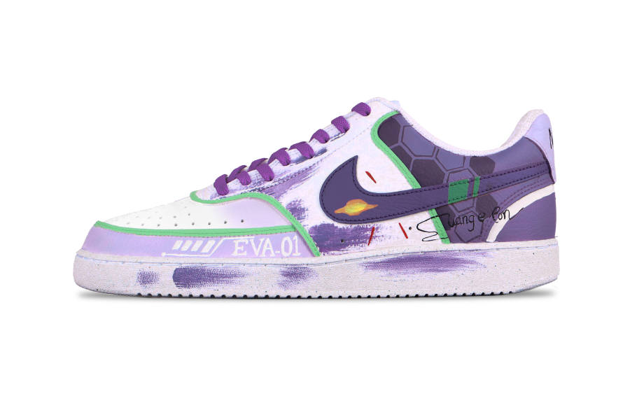 Nike Nike Court Vision 1 Leather Abrasion Resistant Abrasion Resistant Low top Skateboard Shoes Men's Purple