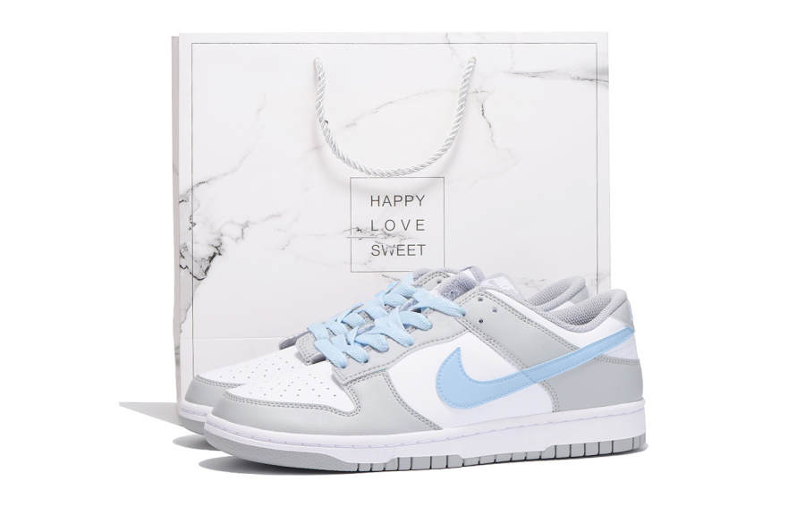 Nike Nike Dunk Slip Resistant Abrasion Resistant Low top Skateboard Shoes Unisex White Blue