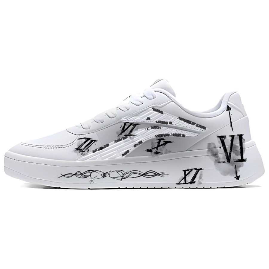 Li-Ning Li Ning Slip Resistant, Abrasion Resistant, Lightweight Low top Skateboard Shoes Unisex Black White
