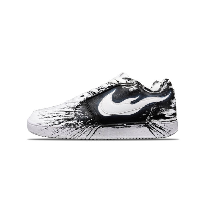 Nike Nike EBERNON Tower Rabbit Leather Slip Resistant Abrasion Resistant Low top Skateboard Shoes Men's Black White