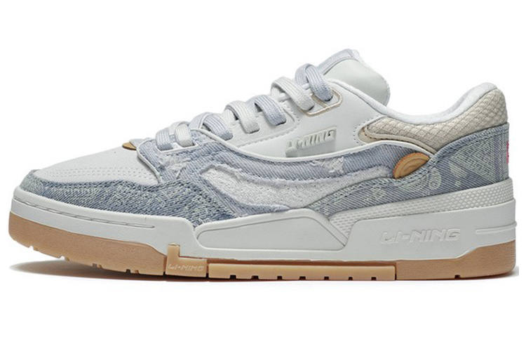 Li-Ning Li Ning 001 BTC Earning Money Every Day Slip Resistant Abrasion Resistant Low top Skateboard Shoes Women's Milk Blue