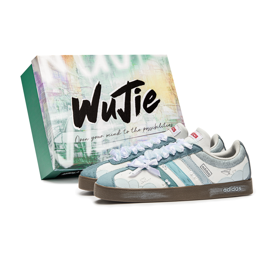 Adidas Neo VL Court Lifestyle Paper Plane Cushioning Low top Skateboard Shoes Unisex Blue Brown